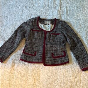 Women's Tweed Jacket with Red Accents